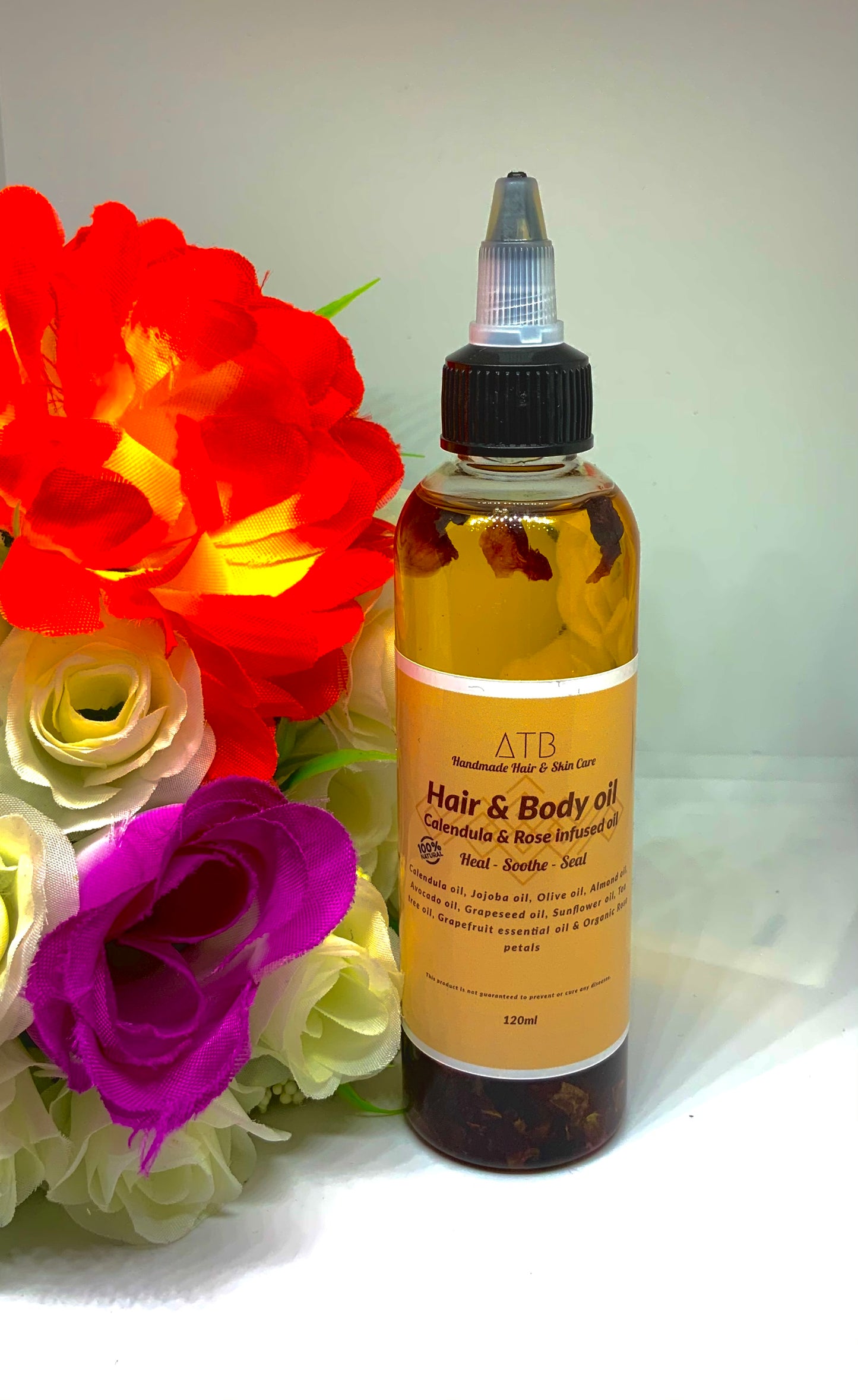 ATB Calendula and Rose petals infused oil for hair & body